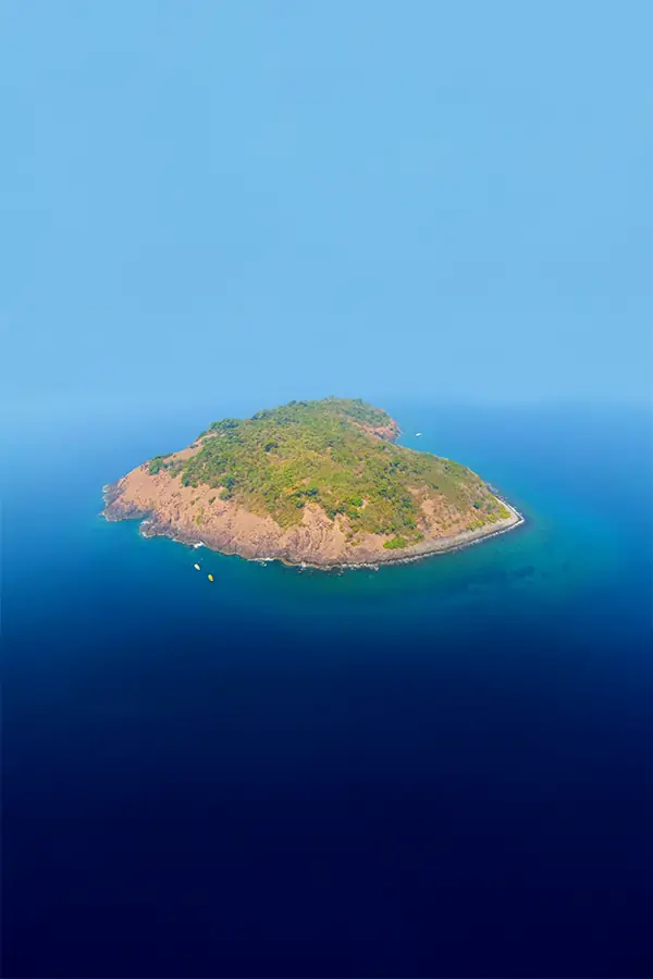 Aerial view of Netrani Island Murudeshwar